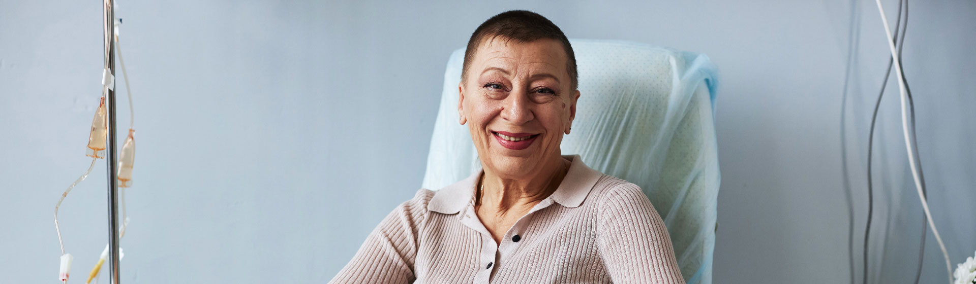 Patient getting infusion done at an office