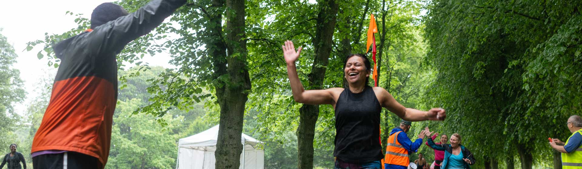 People running a marathon