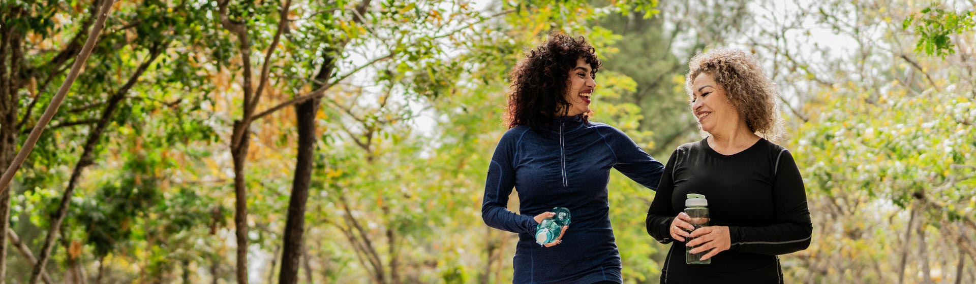 Two women on a walk together