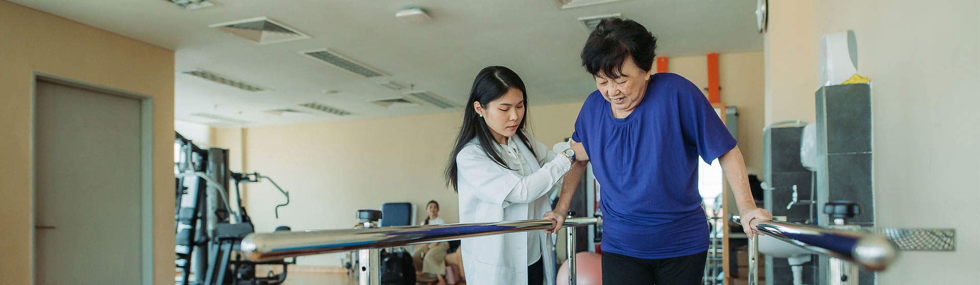 Elderly woman at rehabiliation