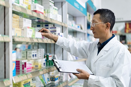 Male Pharmacy student working