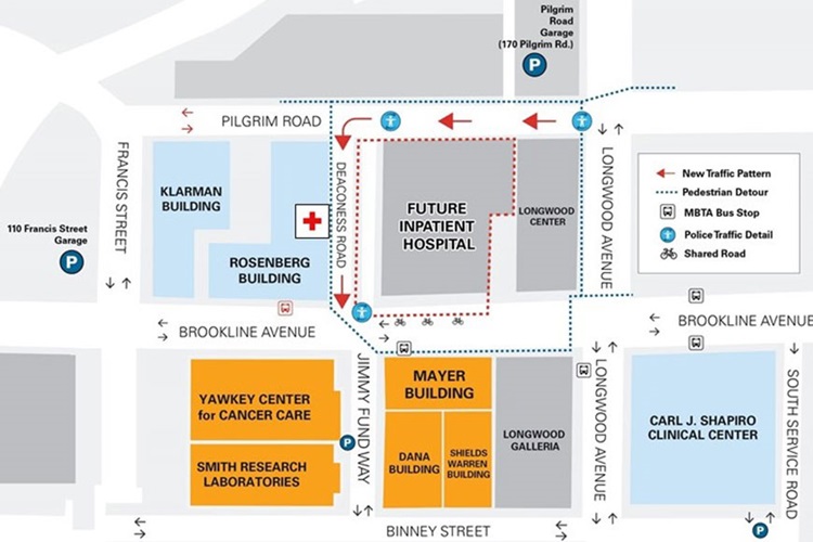 BIDMC Work Zone Map for New Cancer Hospital