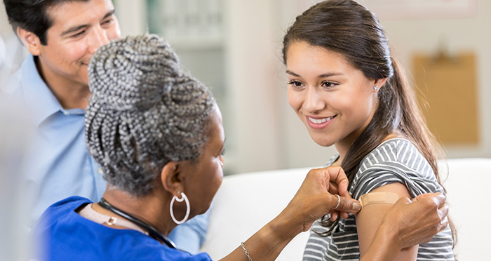 Woman Receives Annual Flu Shot