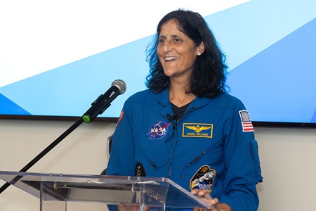 Sunita Williams with BID-Needham staff