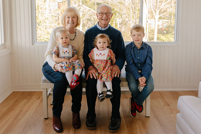 Heart Transplant patient Bob Blanchard with family