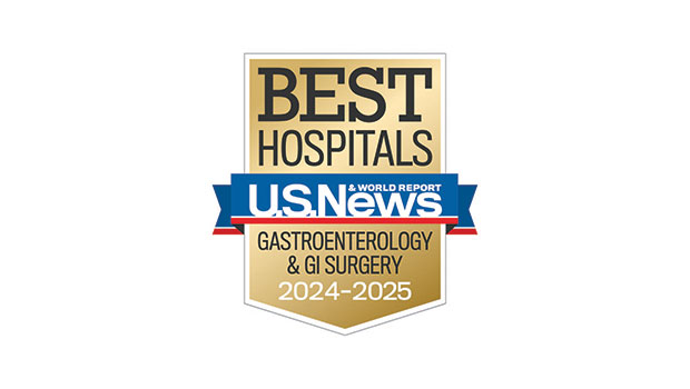 US News & World Report Best Hospitals Badge - Gastroenterology & GI Surgery 2024-2025