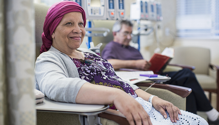 Cancer patients are often surprised at how they feel about 'The Chemo Room' Cancer patients waiting for chemotherapy infusion
